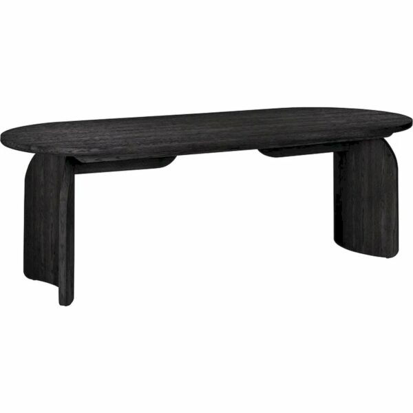 Grande table à manger cuisine bois chêne teinté noir