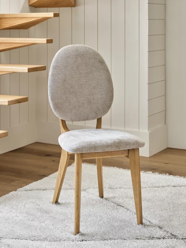 Chaise en chêne bois massif avec tissu au choix